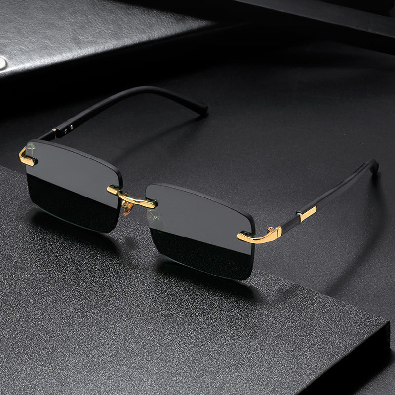 Rimless Crystal Sunglasses For Men