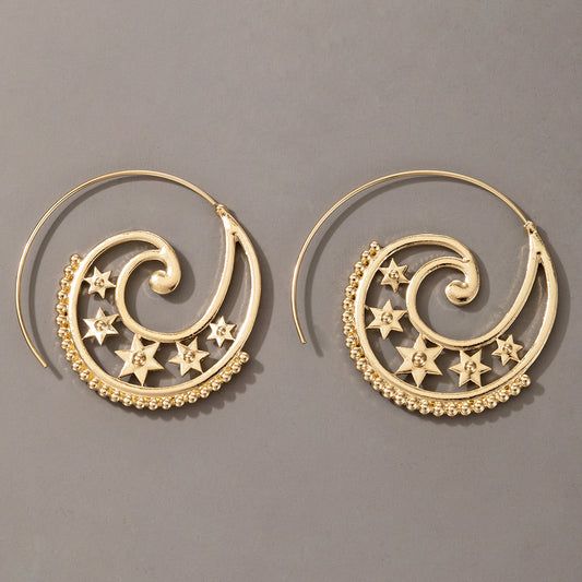 Gear Shaped Heart Shaped Retro Ear Jewelry Wholesale