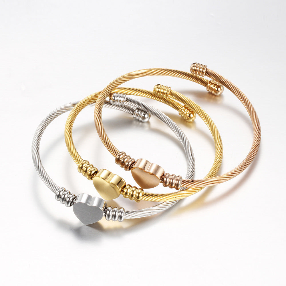 European and American trend steel wire twine cable bracelet