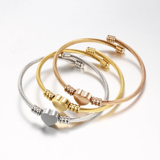 European and American trend steel wire twine cable bracelet
