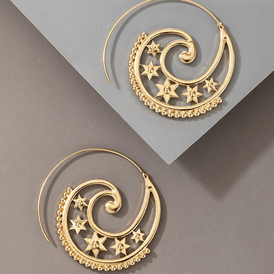 Gear Shaped Heart Shaped Retro Ear Jewelry Wholesale