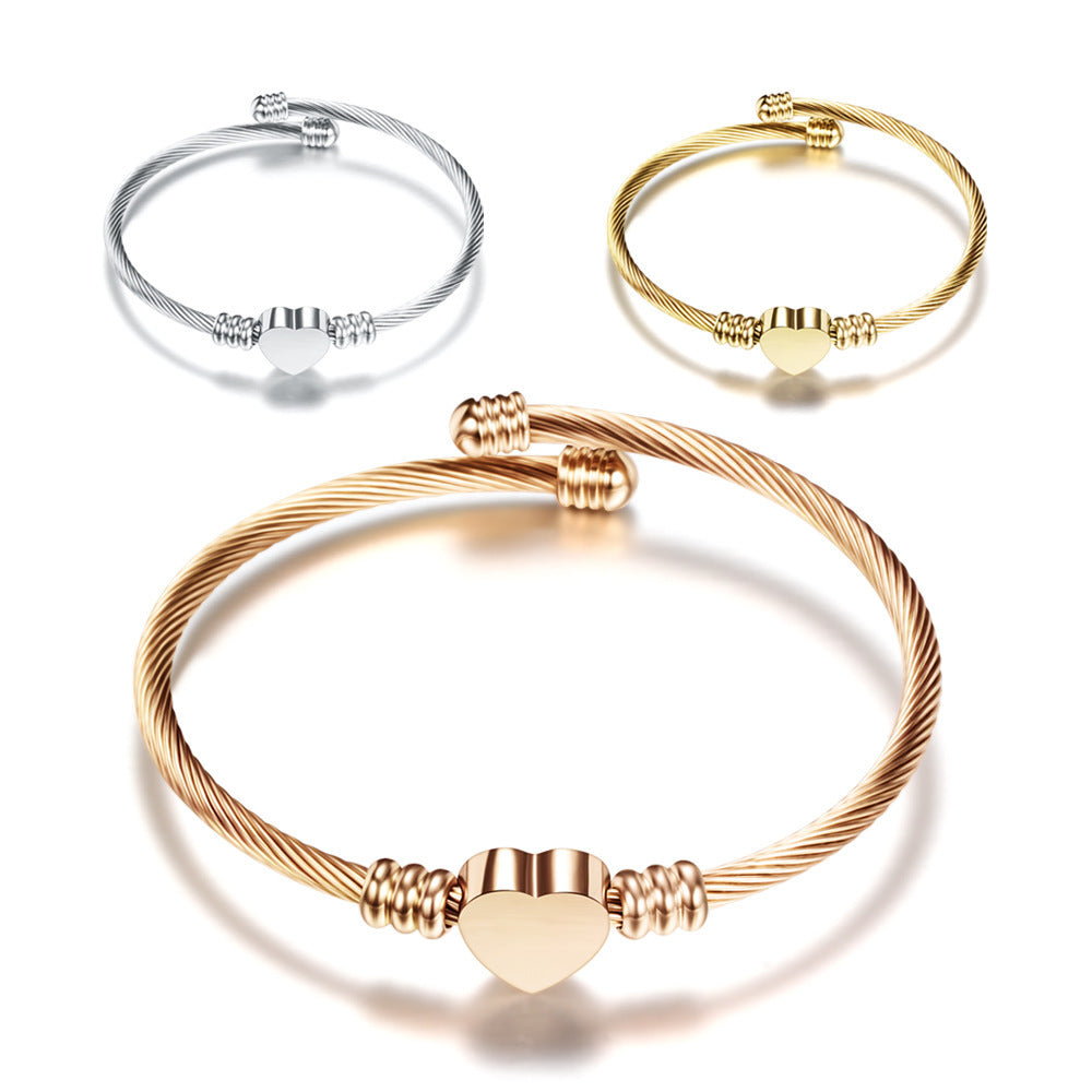 European and American trend steel wire twine cable bracelet