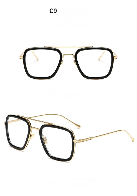 New Fashion Sunglasses Men Metal Square Iron Glasses