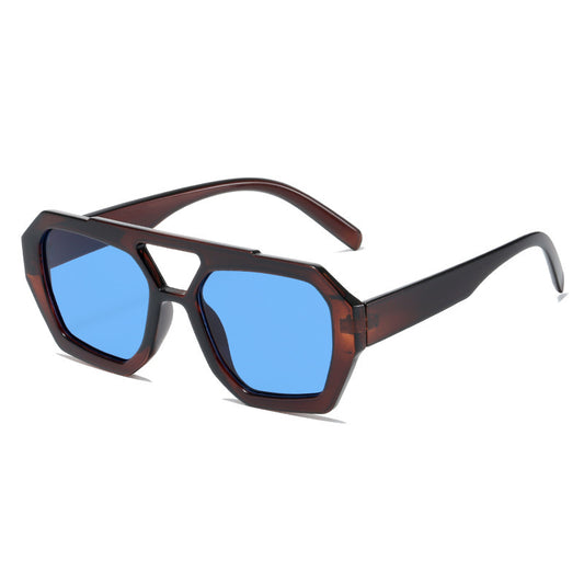 Men And Women Retro Personality Square Double Beam Sunglasses