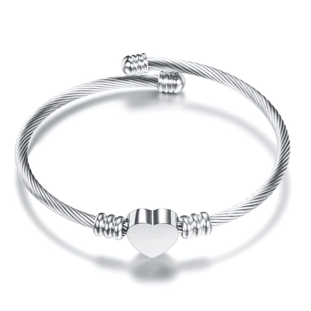 European and American trend steel wire twine cable bracelet