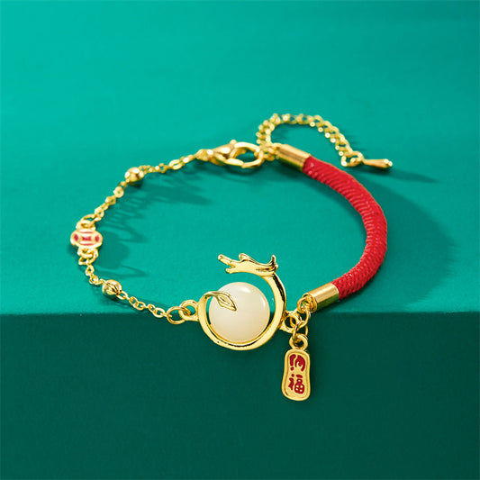 Zodiac Dragon Style Exaggerated And Personalized Trendy Alloy Bracelet