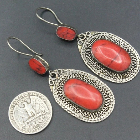 New Fashion Turquoise Exaggerating Pendant Earrings For Women