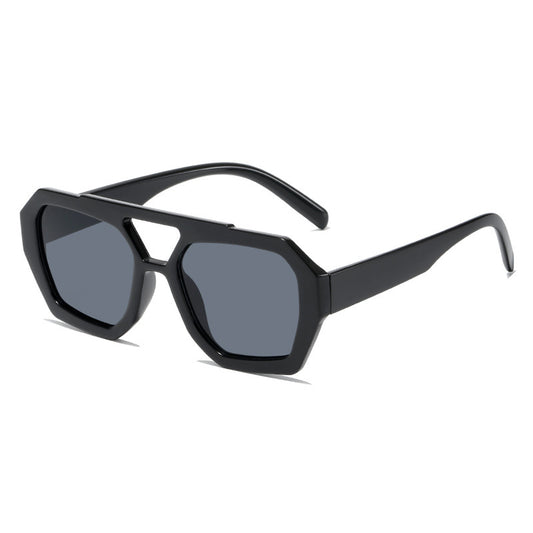 Men And Women Retro Personality Square Double Beam Sunglasses