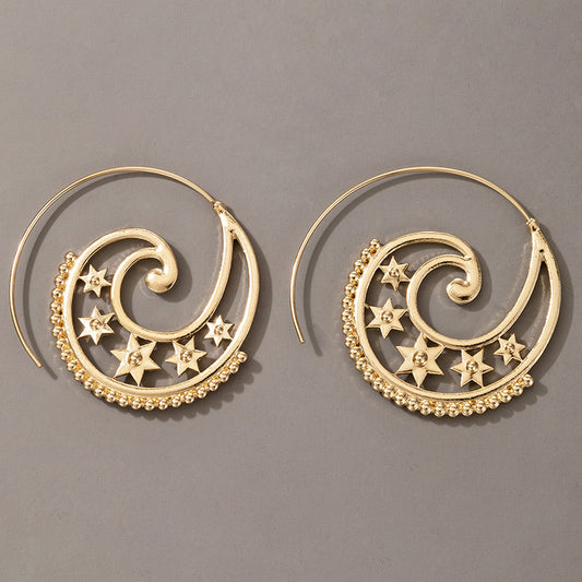 Gear Shaped Heart Shaped Retro Ear Jewelry Wholesale
